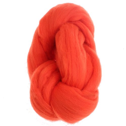 108. Merino Fibre Top - Fluo Orange Col 161
